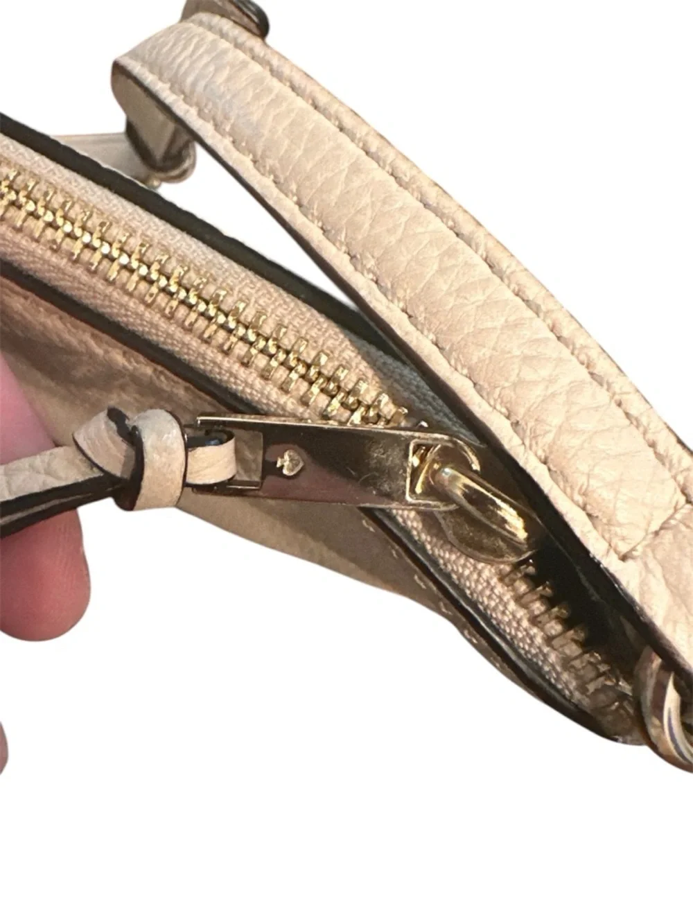 Kate Spade Pebbled Leather Crossbody Bag in Light Beige / Cream with Dusty EUC - Picture 6 of 9